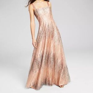 SAY YES TO THE DRESS Womens Beige Up Back Lined Sleeveless Gown Dress 11